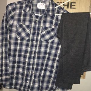 Plaid shirt with pants